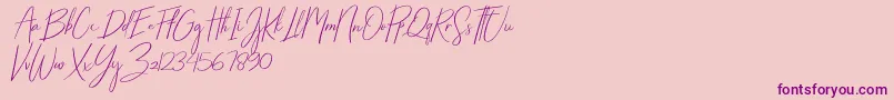 Starlights Italic-Schriftart – Violette Schriften auf rosa Hintergrund