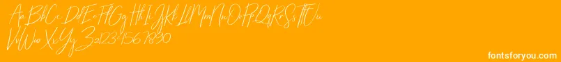 Starlights Italic Font – White Fonts on Orange Background