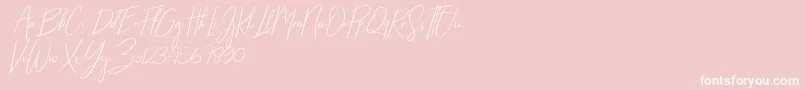 Fonte Starlights Italic – fontes brancas em um fundo rosa