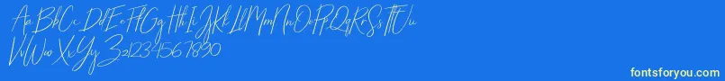 Starlights Italic Font – Yellow Fonts on Blue Background