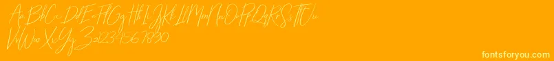 Starlights Italic Font – Yellow Fonts on Orange Background