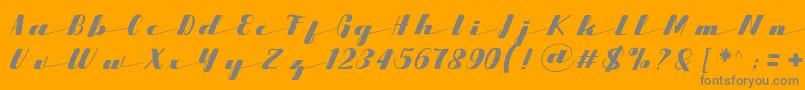 Starling-Schriftart – Graue Schriften auf orangefarbenem Hintergrund