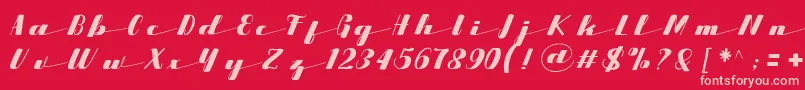 Starling Font – Pink Fonts on Red Background