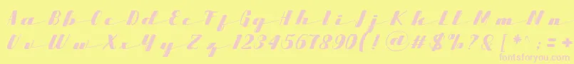 Starling Font – Pink Fonts on Yellow Background