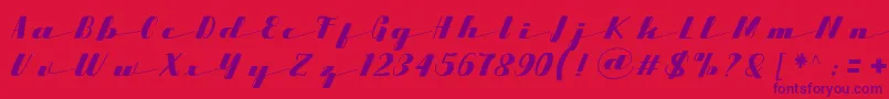 Starling Font – Purple Fonts on Red Background