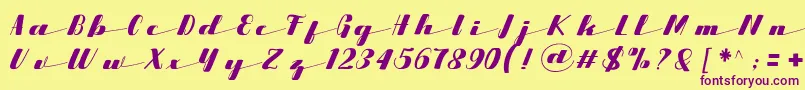 Starling Font – Purple Fonts on Yellow Background