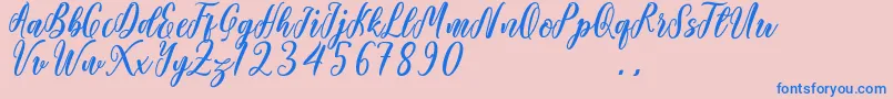 Starlove Demo Font – Blue Fonts on Pink Background