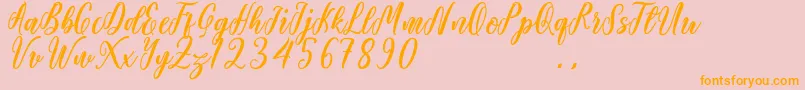 Starlove Demo Font – Orange Fonts on Pink Background