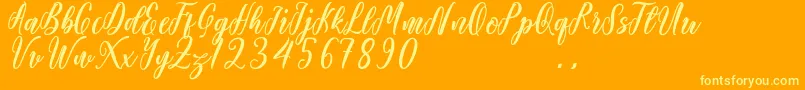 Starlove Demo Font – Yellow Fonts on Orange Background