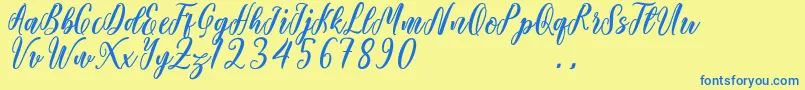 Starlove Demo Font – Blue Fonts on Yellow Background