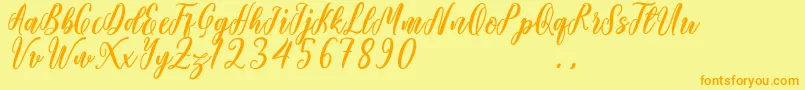 Starlove Demo Font – Orange Fonts on Yellow Background