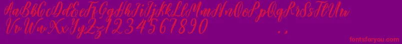 Starlove Demo-Schriftart – Rote Schriften auf violettem Hintergrund
