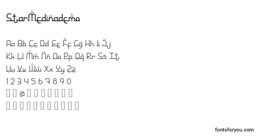 Шрифт StarMedinademo – алфавит, цифры, специальные символы