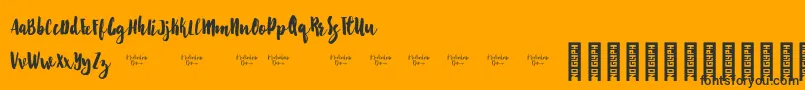 Starshine Demo-Schriftart – Schwarze Schriften auf orangefarbenem Hintergrund