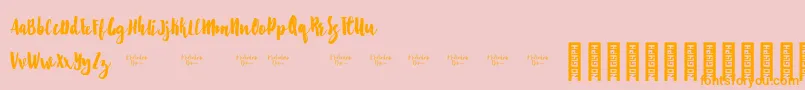 Starshine Demo Font – Orange Fonts on Pink Background