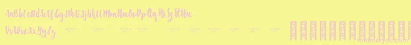 Starshine Demo-fontti – vaaleanpunaiset fontit keltaisella taustalla
