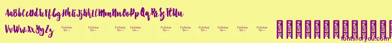Starshine Demo Font – Purple Fonts on Yellow Background