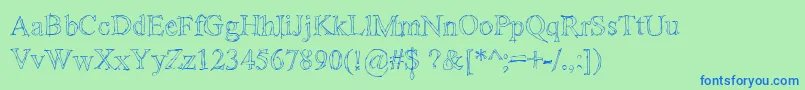 Sketchytimes Font – Blue Fonts on Green Background