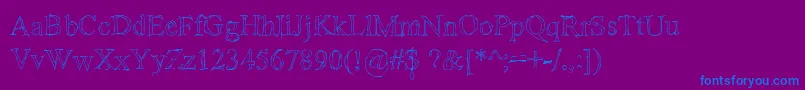 フォントSketchytimes – 紫色の背景に青い文字