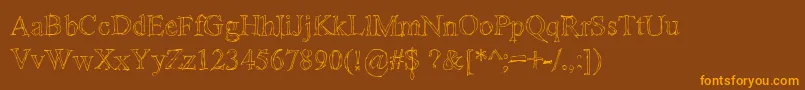 Sketchytimes Font – Orange Fonts on Brown Background