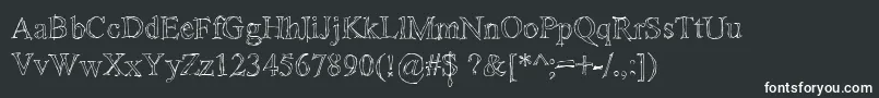 Sketchytimes-fontti – valkoiset fontit mustalla taustalla