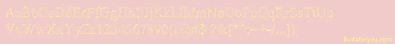 Sketchytimes-Schriftart – Gelbe Schriften auf rosa Hintergrund