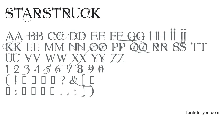 Schriftart Starstruck (141910) – Alphabet, Zahlen, spezielle Symbole