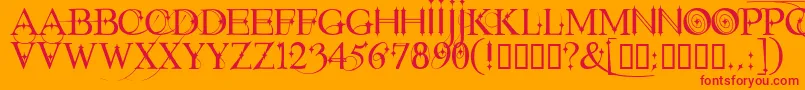 Starstruck Font – Red Fonts on Orange Background