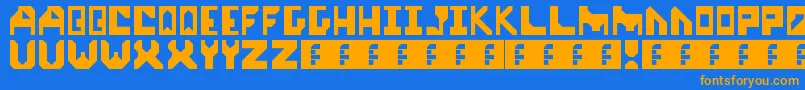 start up Font – Orange Fonts on Blue Background