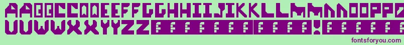 start up Font – Purple Fonts on Green Background