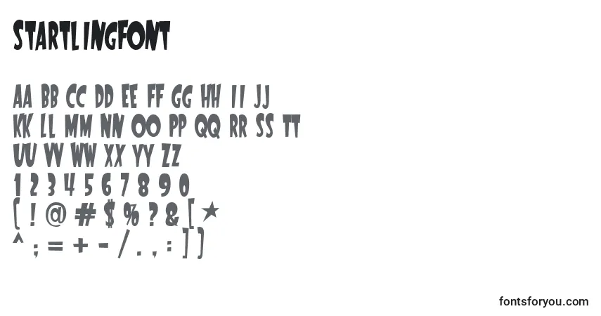 Schriftart StartlingFont (141912) – Alphabet, Zahlen, spezielle Symbole