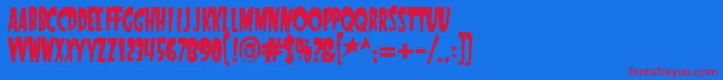 StartlingFont Font – Red Fonts on Blue Background