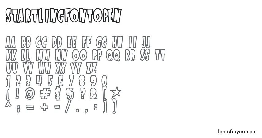 A fonte StartlingFontOpen (141913) – alfabeto, números, caracteres especiais