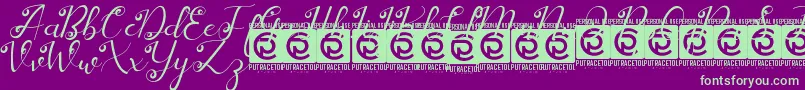 Stasya Free Font – Green Fonts on Purple Background