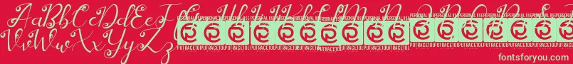 Stasya Free Font – Green Fonts on Red Background