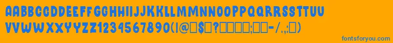 StateHoliday Regular-Schriftart – Blaue Schriften auf orangefarbenem Hintergrund