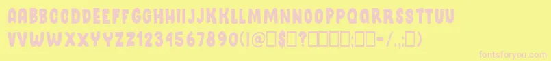 フォントStateHoliday Regular – ピンクのフォント、黄色の背景