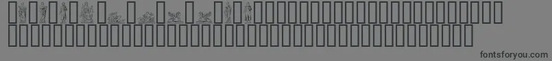フォントSTATUER  – 黒い文字の灰色の背景