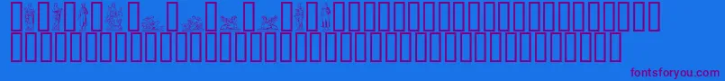 STATUER  Font – Purple Fonts on Blue Background
