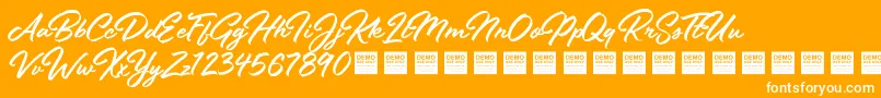 Шрифт Stay Fresh   Demo – белые шрифты на оранжевом фоне