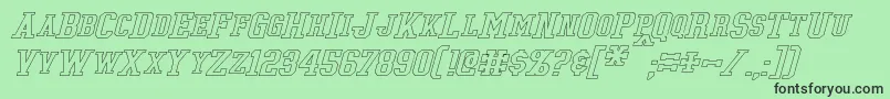 TonopahHollowItalic Font – Black Fonts on Green Background