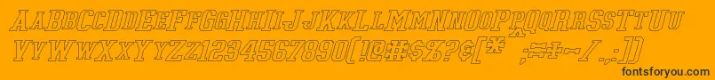 TonopahHollowItalic-Schriftart – Schwarze Schriften auf orangefarbenem Hintergrund