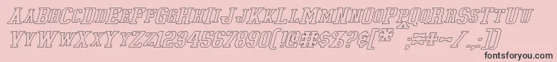 TonopahHollowItalic-Schriftart – Schwarze Schriften auf rosa Hintergrund