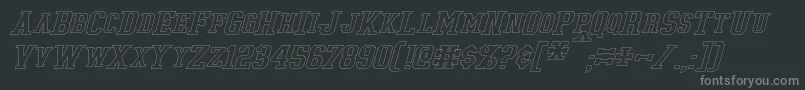 TonopahHollowItalic Font – Gray Fonts on Black Background