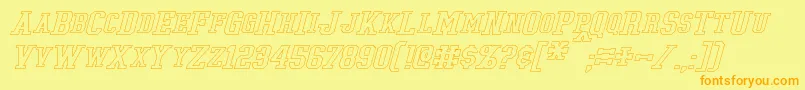 TonopahHollowItalic Font – Orange Fonts on Yellow Background