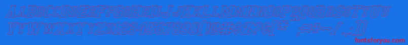 TonopahHollowItalic Font – Red Fonts on Blue Background