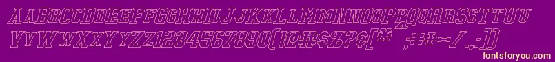 TonopahHollowItalic Font – Yellow Fonts on Purple Background