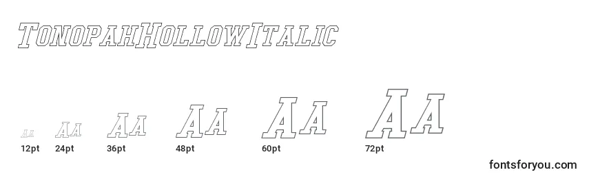 Размеры шрифта TonopahHollowItalic