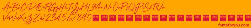 Stay Rad   Demo-Schriftart – Rote Schriften auf orangefarbenem Hintergrund