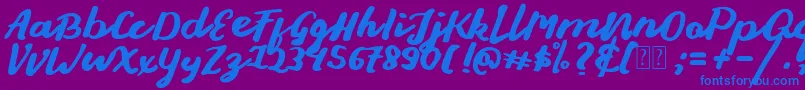 Шрифт Stay Young Font – синие шрифты на фиолетовом фоне